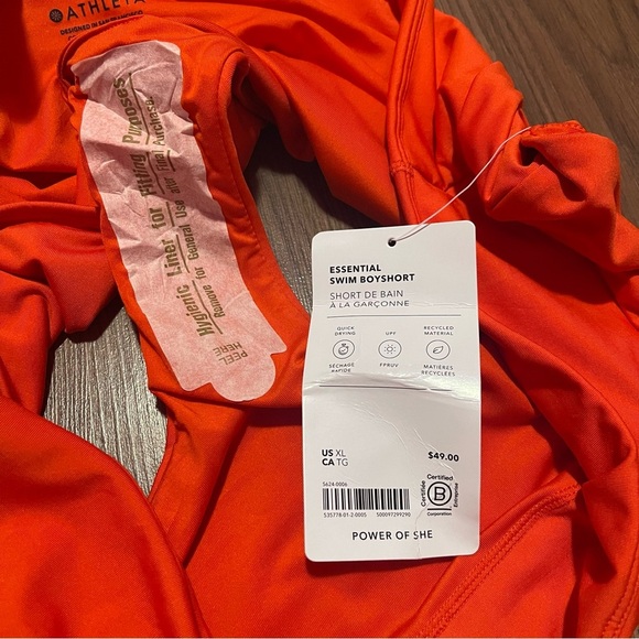 Athleta Bikini Bottom Women's Size XL Vermillion Essential Swim Boyshort NWT - Picture 10 of 10